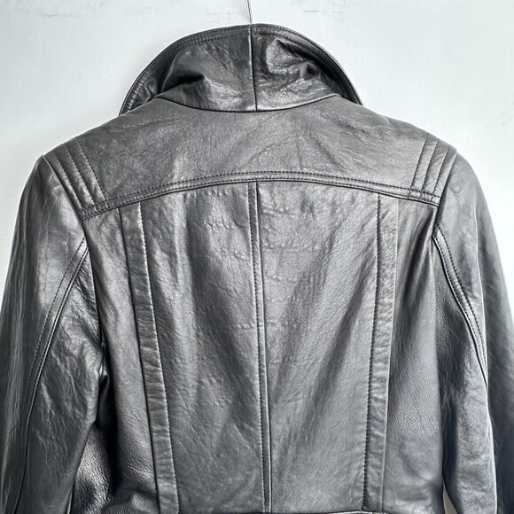 Wilsons Vintage Soft Leather Black‎ Moto Jacket Women's Size Medium Biker Zip - Picture 14 of 15